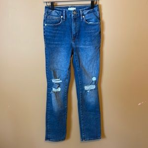Good American 00-4 Distressed Straight Jeans